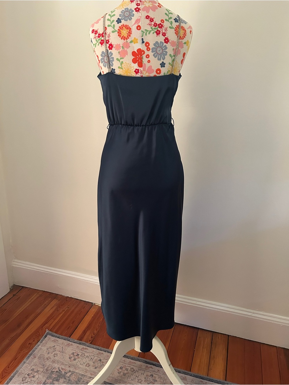 Zara - Satin Formal Gown with Sequin Straps - Picture 4 of 5